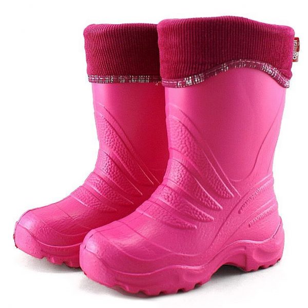 Детские теплые резиновые сапоги Lemigo Termix розовые