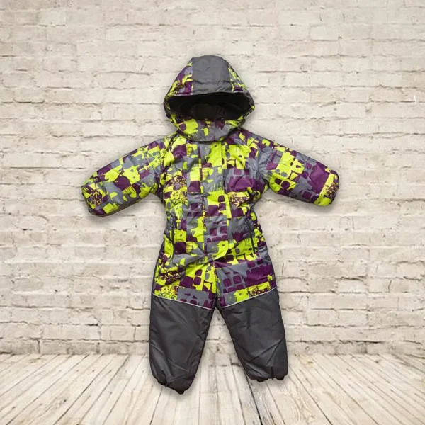 Детский зимний комбинезон Бамбини, цвет салат серый, рост 92/98