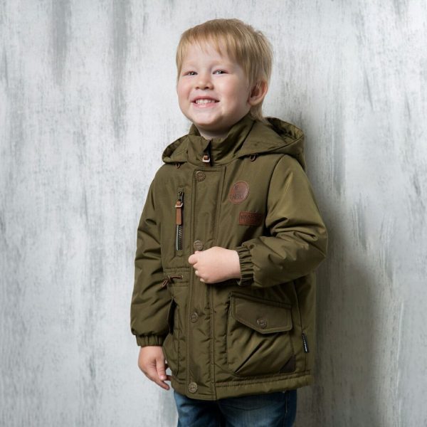 Парка для мальчика демисезонная цвет хаки, размеры 116 и 122 см